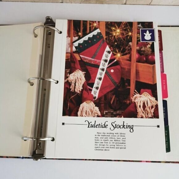 1990s Vanessa Ann Christmas Cross-Stitch Patterns Binder Vintage Holiday Craft - Picture 7 of 10